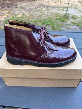 Clarks Desert Boot - Wine Patent, Women’s size 8